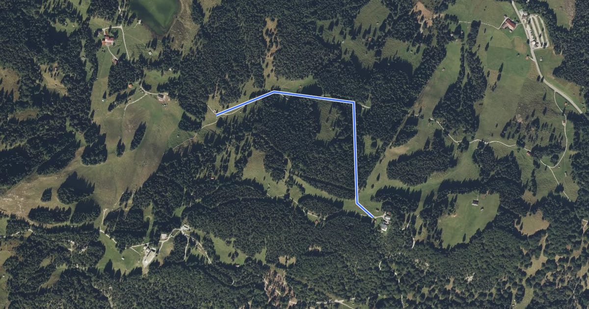 Маршрут Wanderweg 837 (blau) на спутниковом снимке