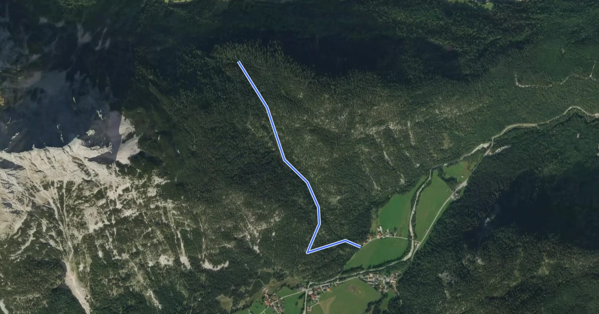 Маршрут Wanderweg 848 (rot) на спутниковом снимке