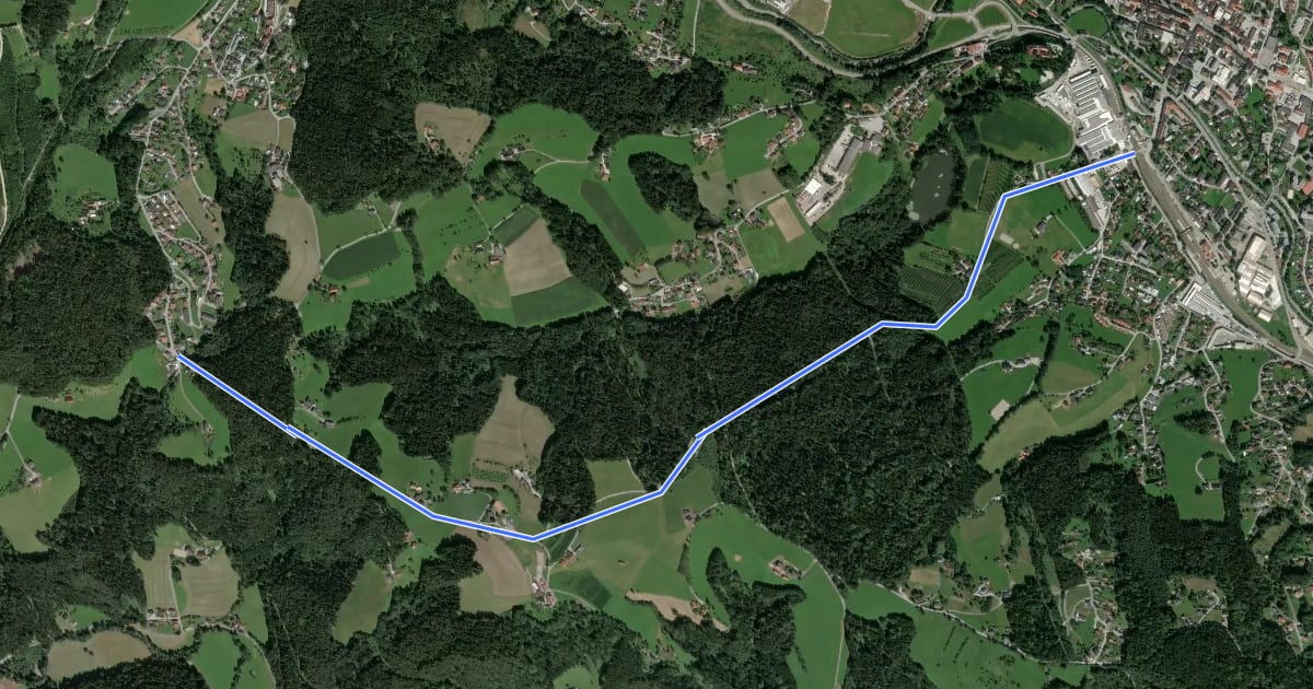 Маршрут Wanderweg 85 на спутниковом снимке