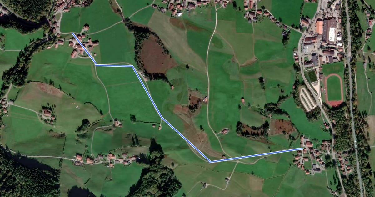 Маршрут Wanderweg 85 Fuchsmoosweg на спутниковом снимке