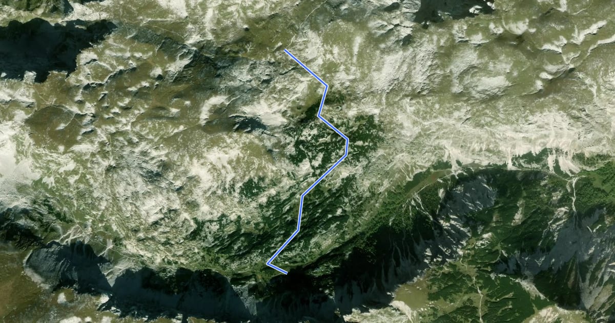 Маршрут Wanderweg 850 на спутниковом снимке