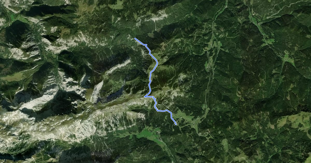 Маршрут Wanderweg 855 на спутниковом снимке