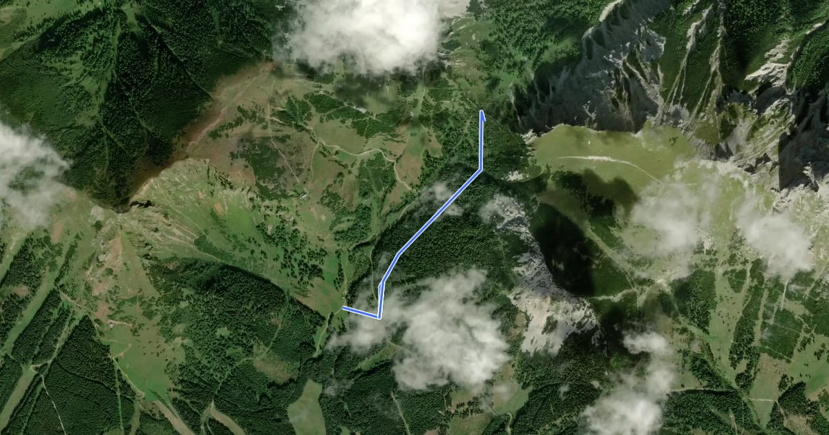 Маршрут Wanderweg 870 на спутниковом снимке