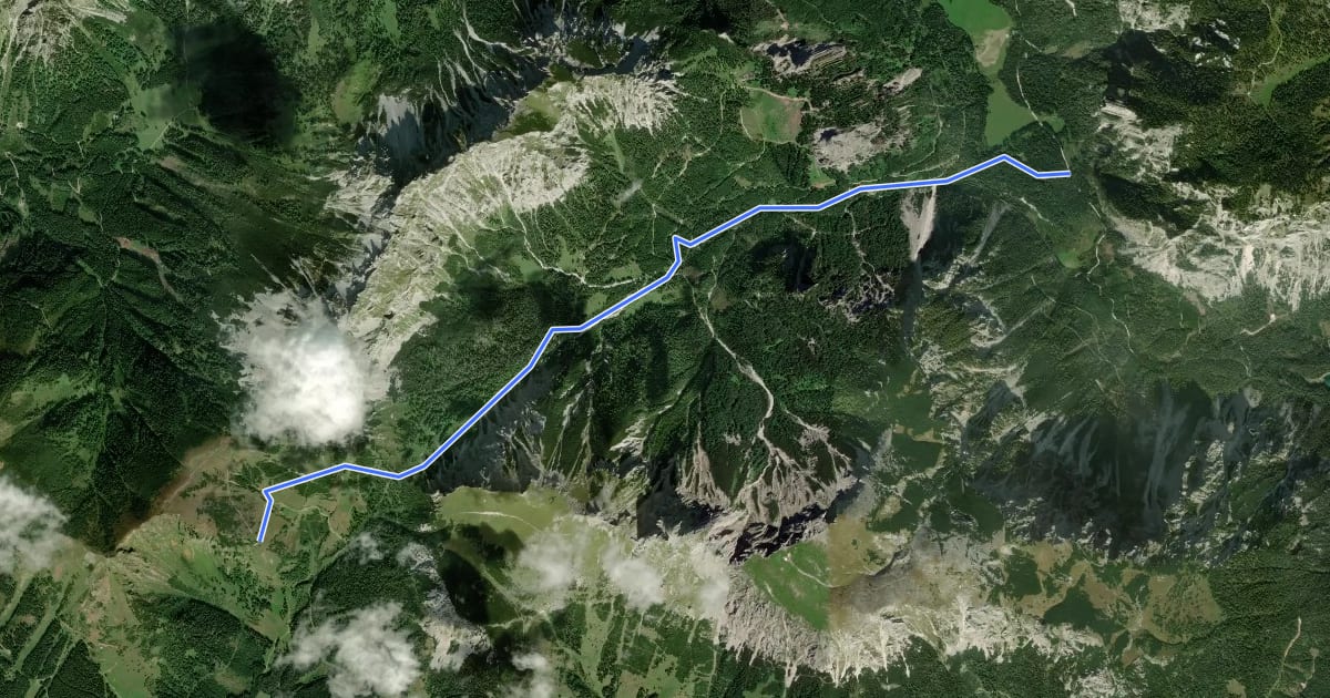 Маршрут Wanderweg 872 на спутниковом снимке