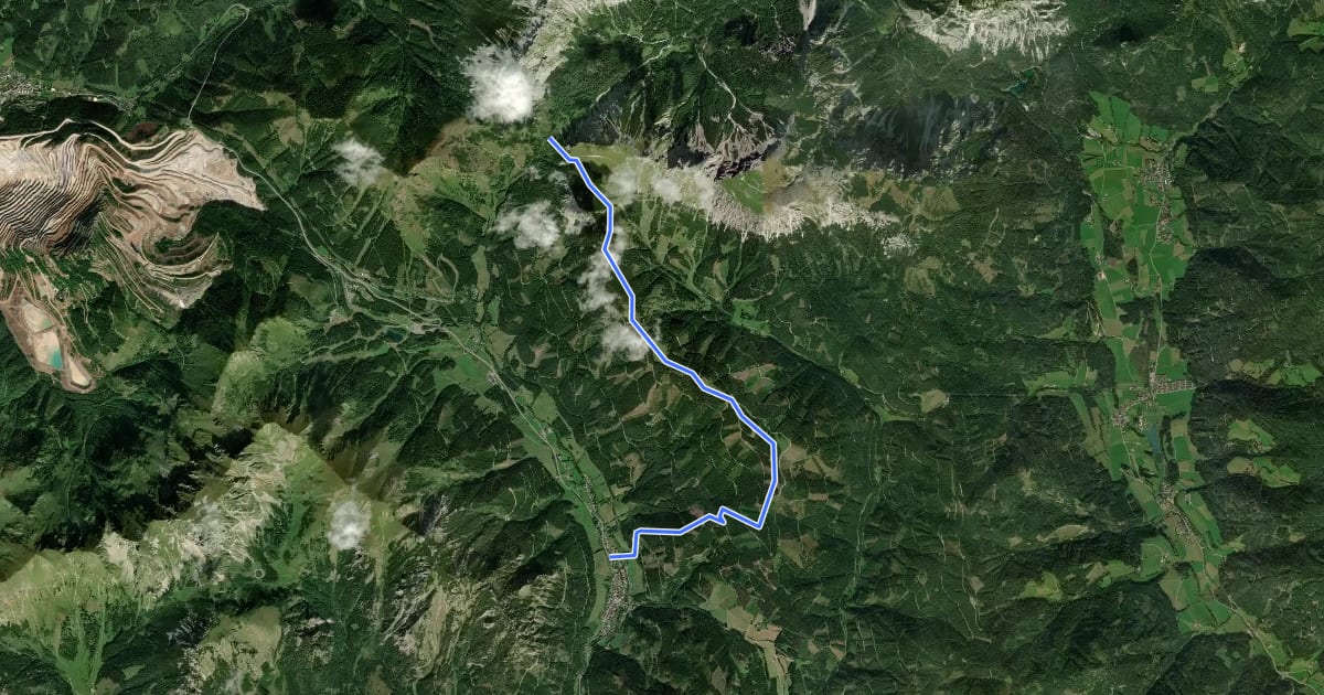 Маршрут Wanderweg 874 на спутниковом снимке