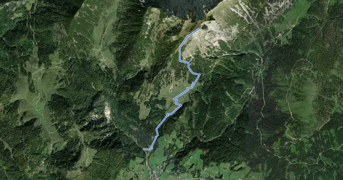 Маршрут Wanderweg 875 на спутниковом снимке