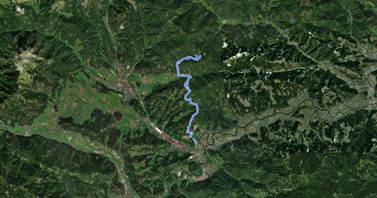 Маршрут Wanderweg 876 на спутниковом снимке