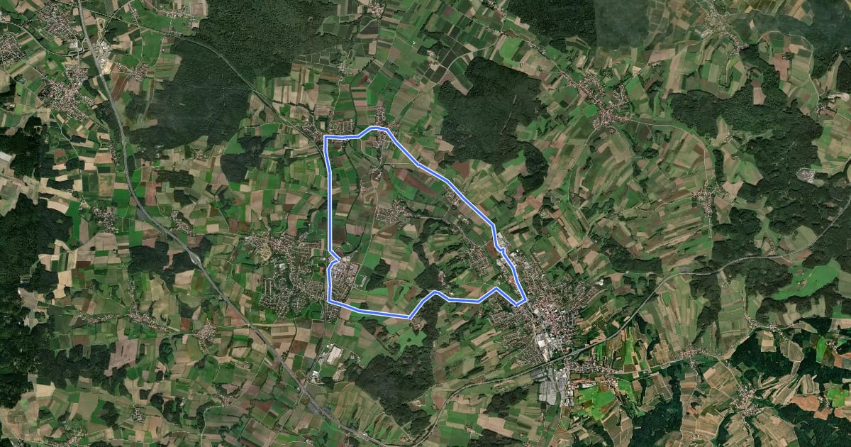 Маршрут Wanderweg 89 на спутниковом снимке