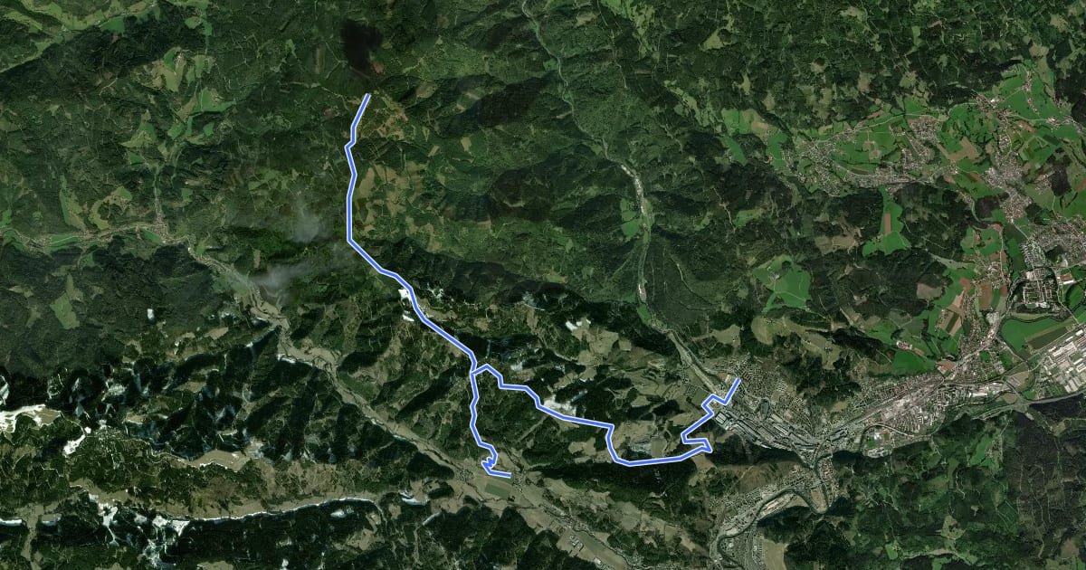 Маршрут Wanderweg 892 на спутниковом снимке