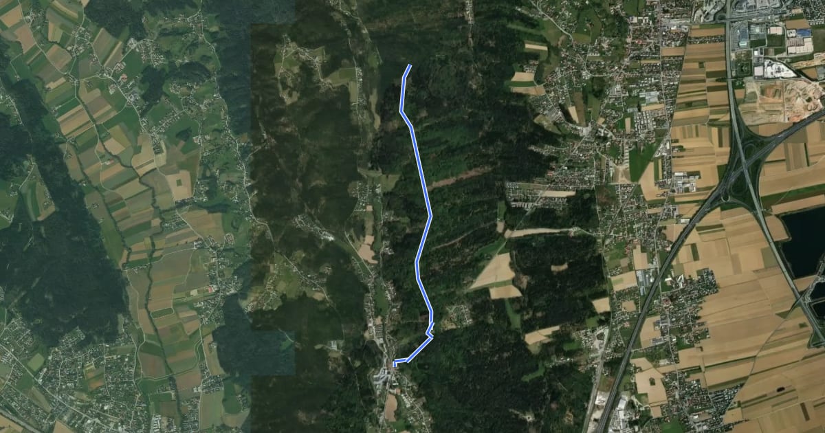Маршрут Wanderweg 9 на спутниковом снимке