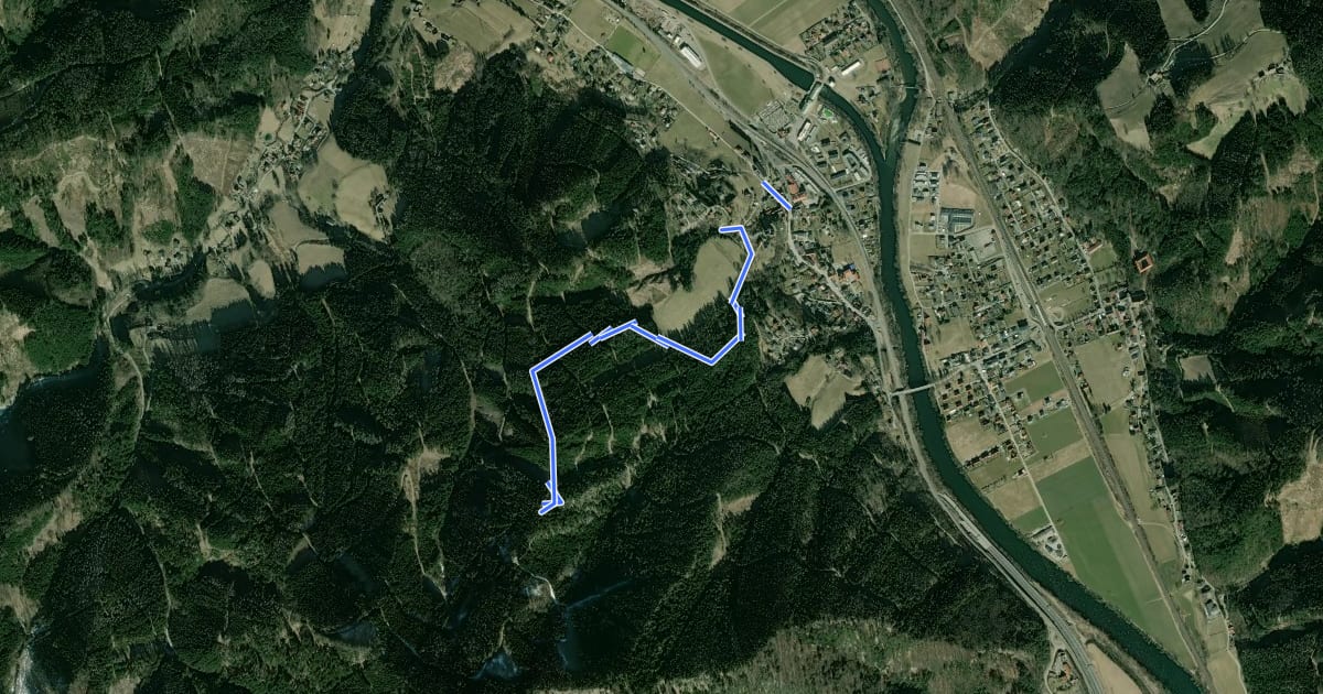 Маршрут Wanderweg 9 на спутниковом снимке