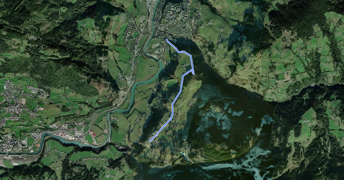 Маршрут Wanderweg 9 на спутниковом снимке