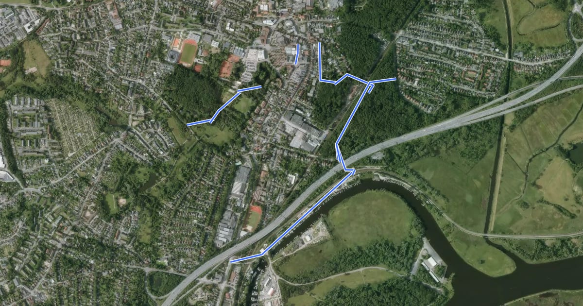 Маршрут Wanderweg 9 на спутниковом снимке