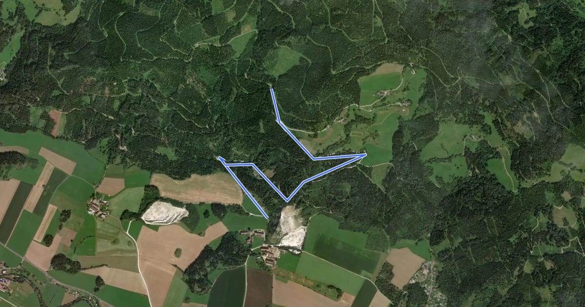 Маршрут Wanderweg 9 на спутниковом снимке