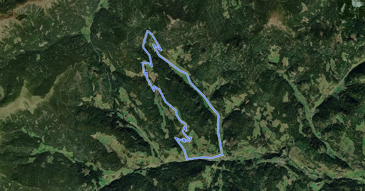 Маршрут Wanderweg 9 на спутниковом снимке