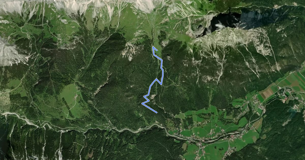 Маршрут Wanderweg 9 на спутниковом снимке