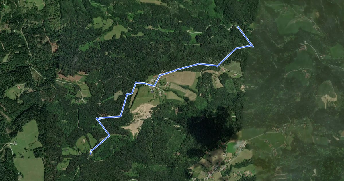 Маршрут Wanderweg 9 на спутниковом снимке