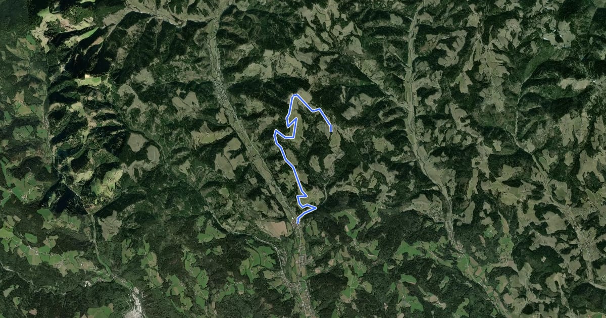Маршрут Wanderweg 9 на спутниковом снимке