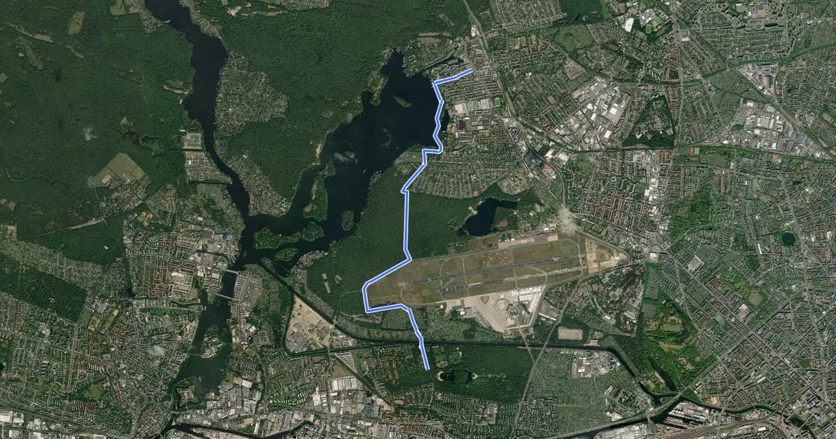 Маршрут Wanderweg 9 на спутниковом снимке
