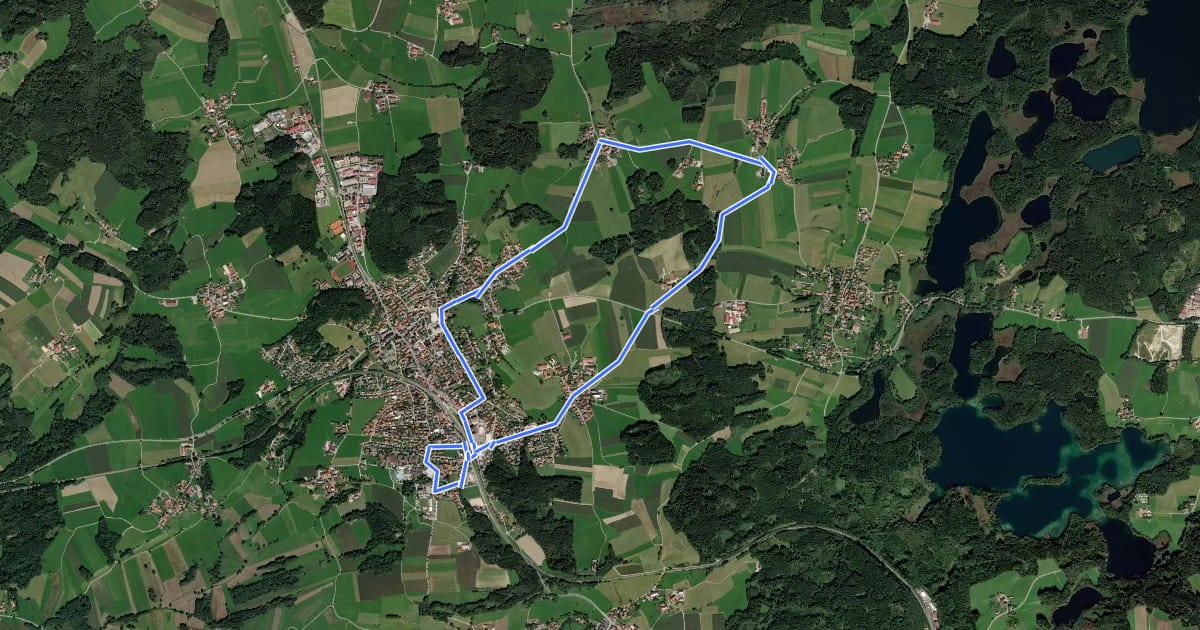 Маршрут Wanderweg 9 - Bad Endorf на спутниковом снимке
