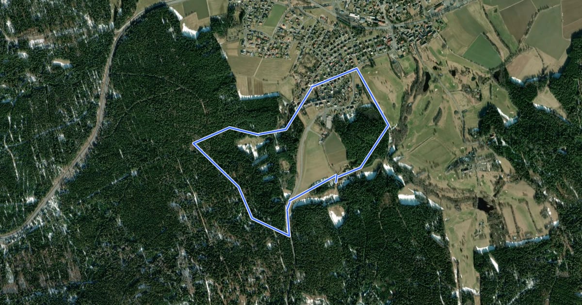 Маршрут Wanderweg 9 Tröstau на спутниковом снимке
