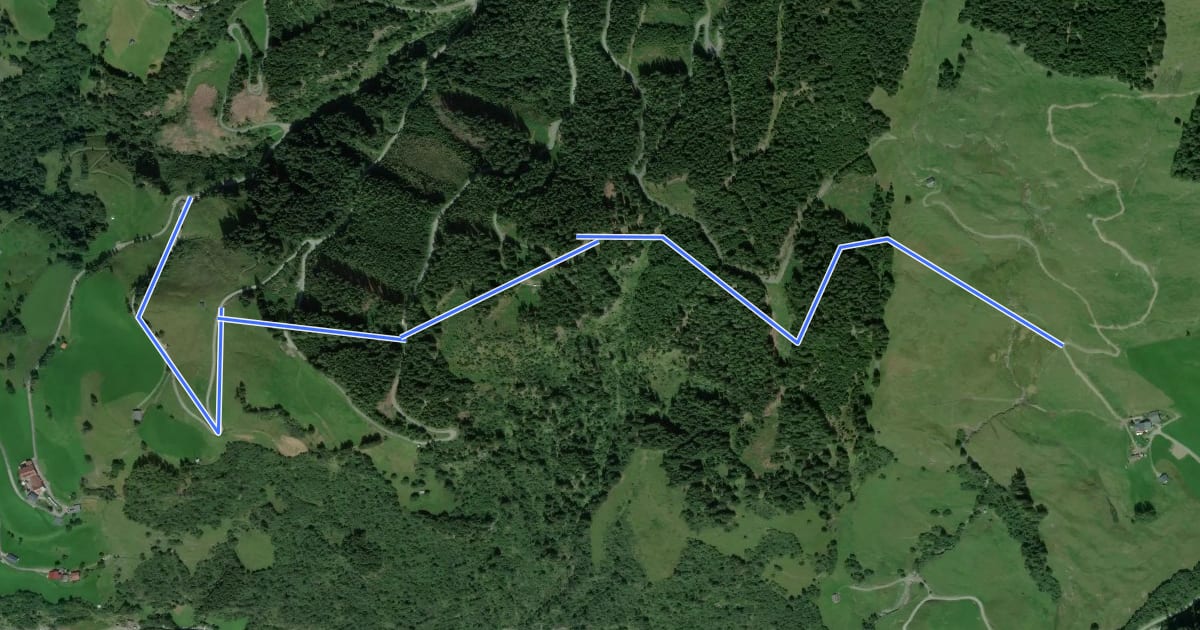 Маршрут Wanderweg 9 (Verbindungsweg Karalm) на спутниковом снимке