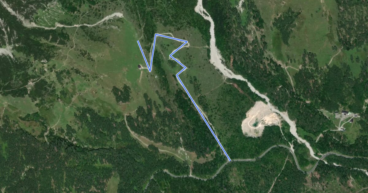 Маршрут Wanderweg 90 на спутниковом снимке