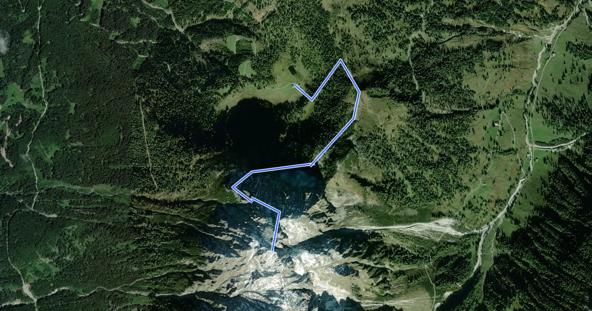 Маршрут Wanderweg 90 на спутниковом снимке