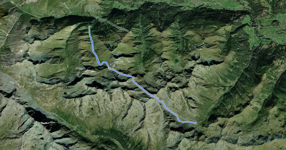 Маршрут Wanderweg 90 на спутниковом снимке