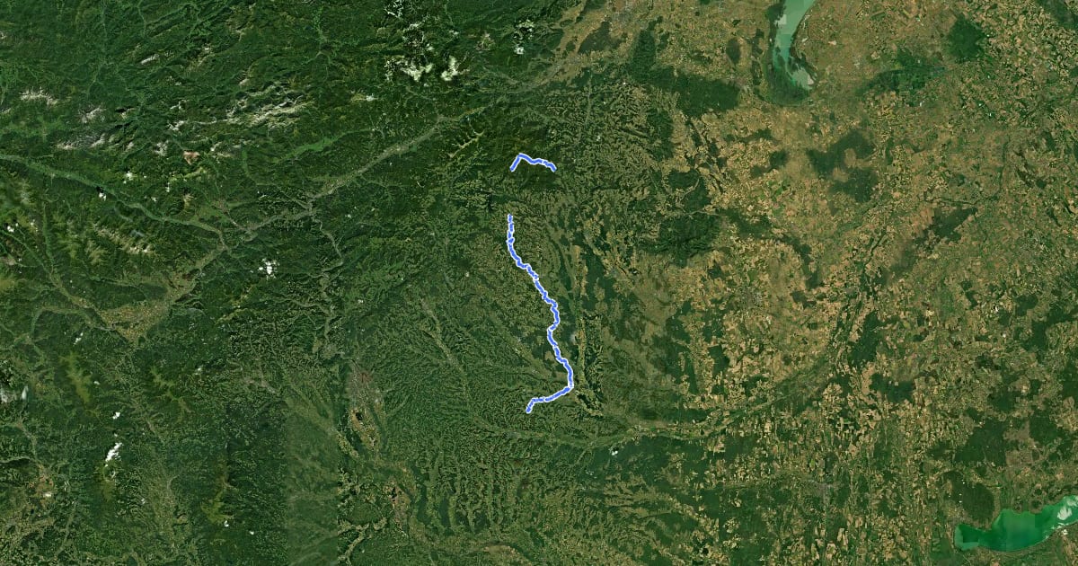 Маршрут Wanderweg 907 на спутниковом снимке
