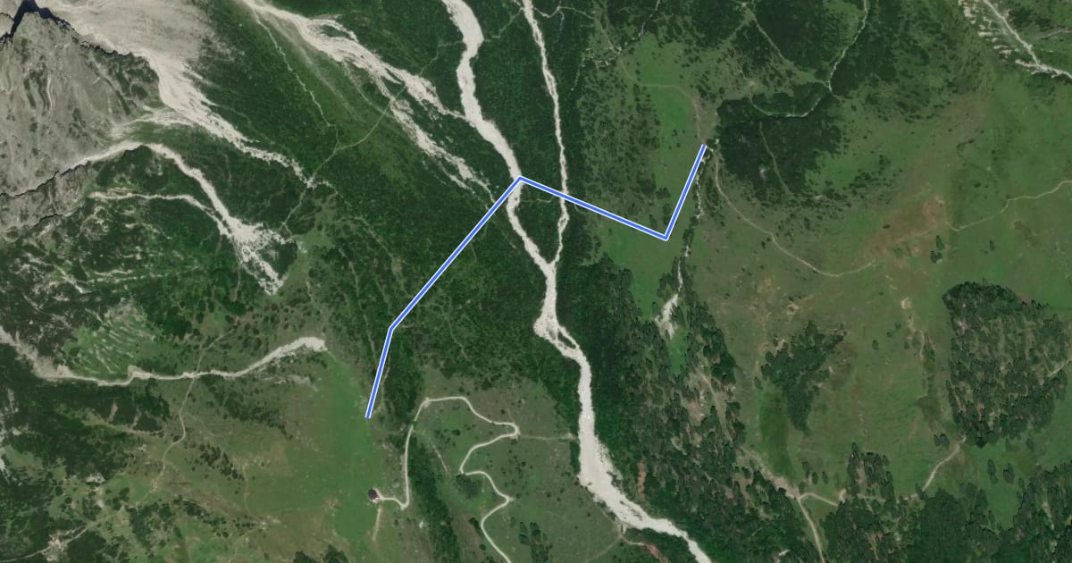 Маршрут Wanderweg 90a на спутниковом снимке