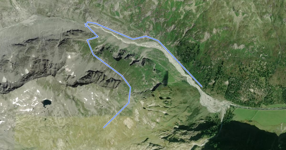 Маршрут Wanderweg 916 на спутниковом снимке