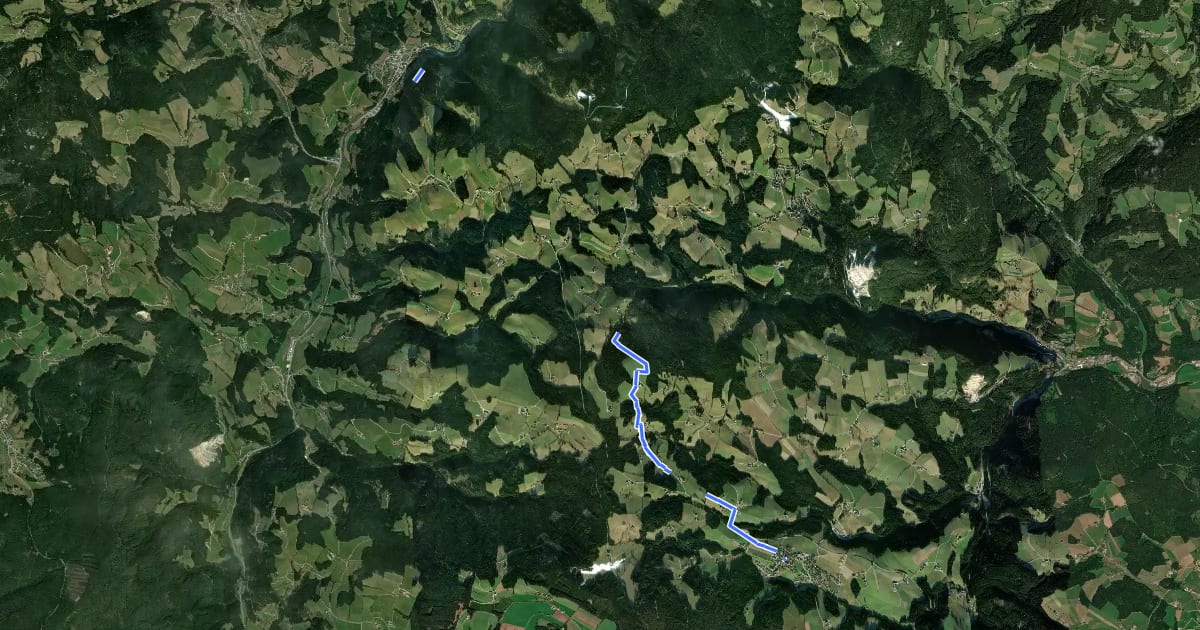 Маршрут Wanderweg 916 на спутниковом снимке