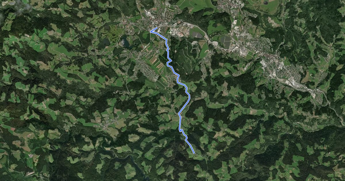 Маршрут Wanderweg 92 на спутниковом снимке
