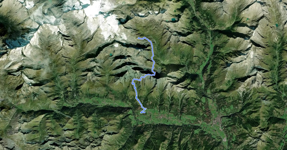 Маршрут Wanderweg 922 на спутниковом снимке