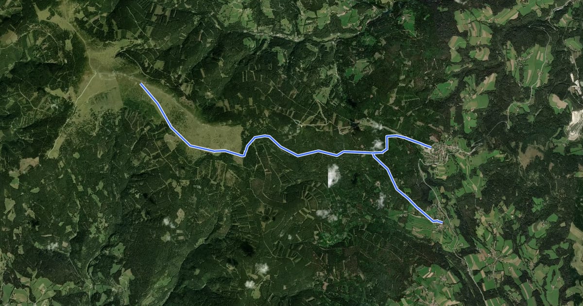 Маршрут Wanderweg 924 на спутниковом снимке