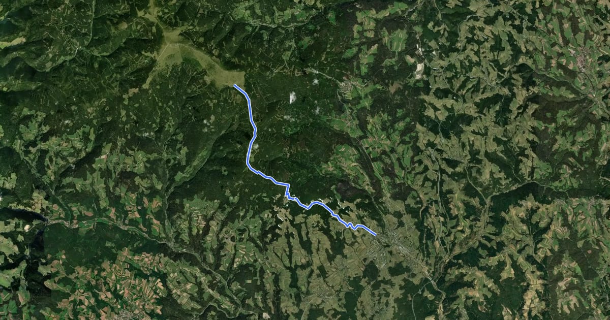 Маршрут Wanderweg 927 на спутниковом снимке