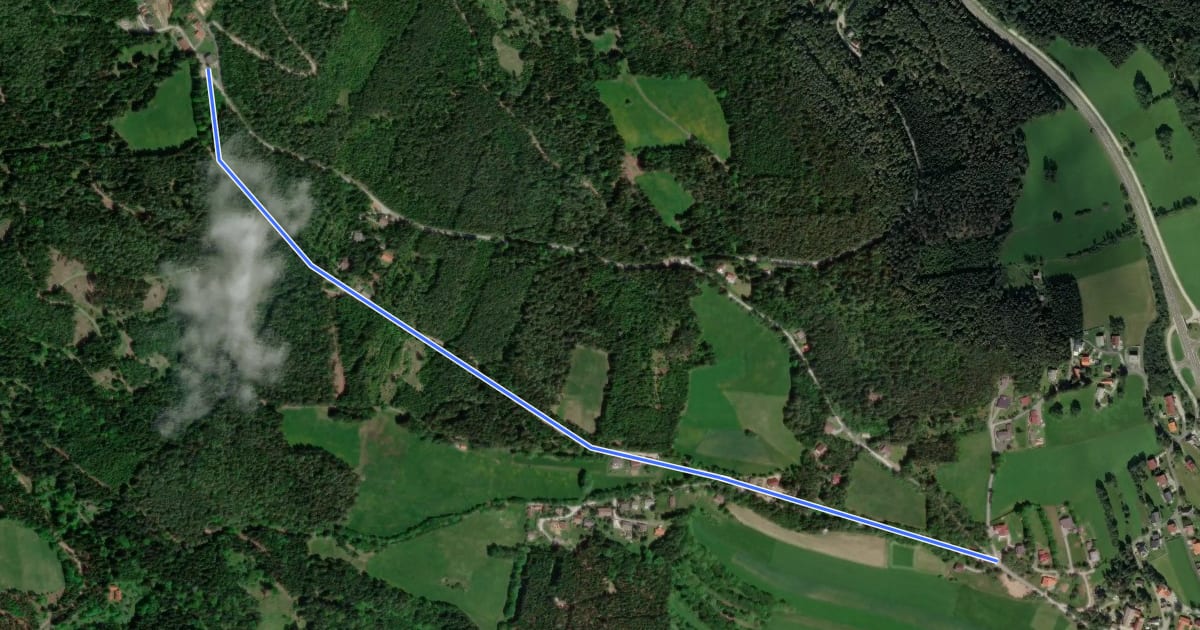 Маршрут Wanderweg 928a на спутниковом снимке