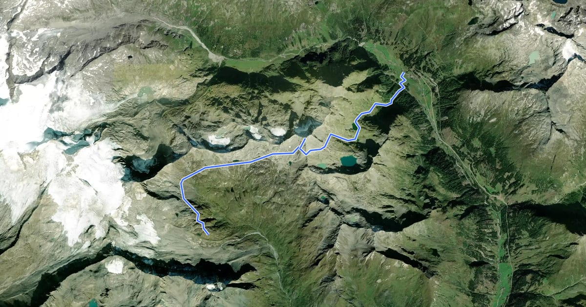 Маршрут Wanderweg 932 на спутниковом снимке