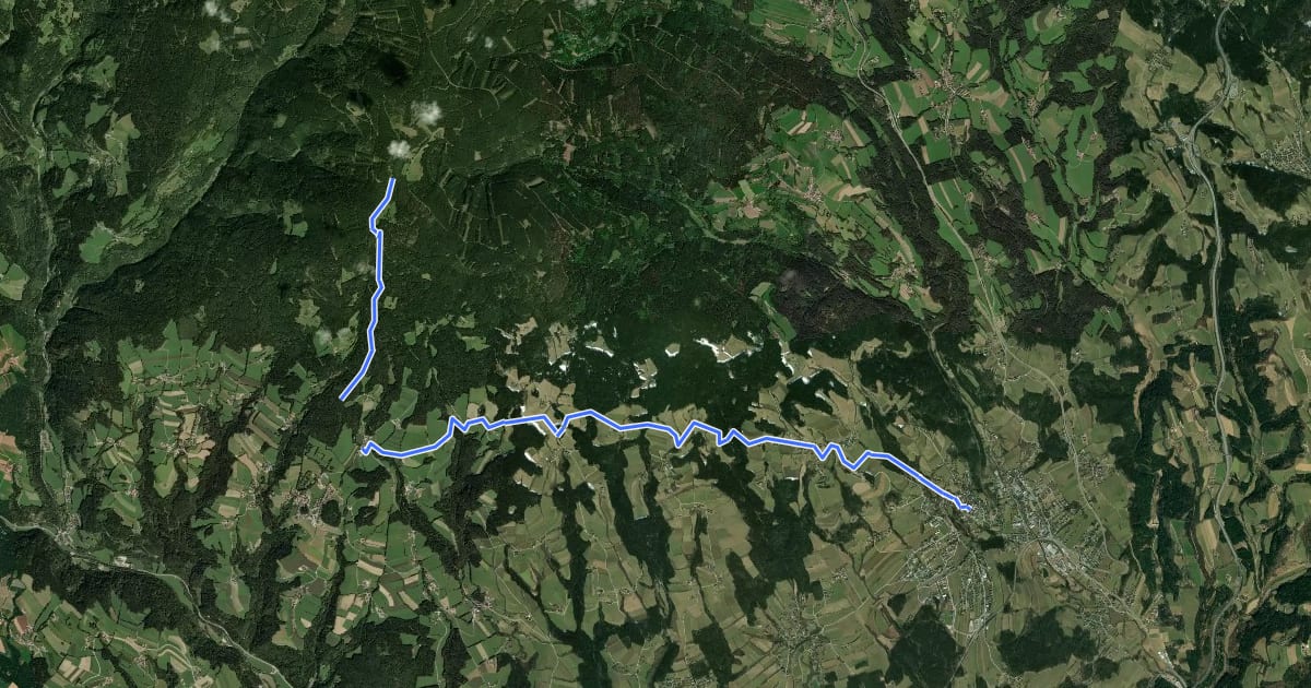 Маршрут Wanderweg 936 на спутниковом снимке