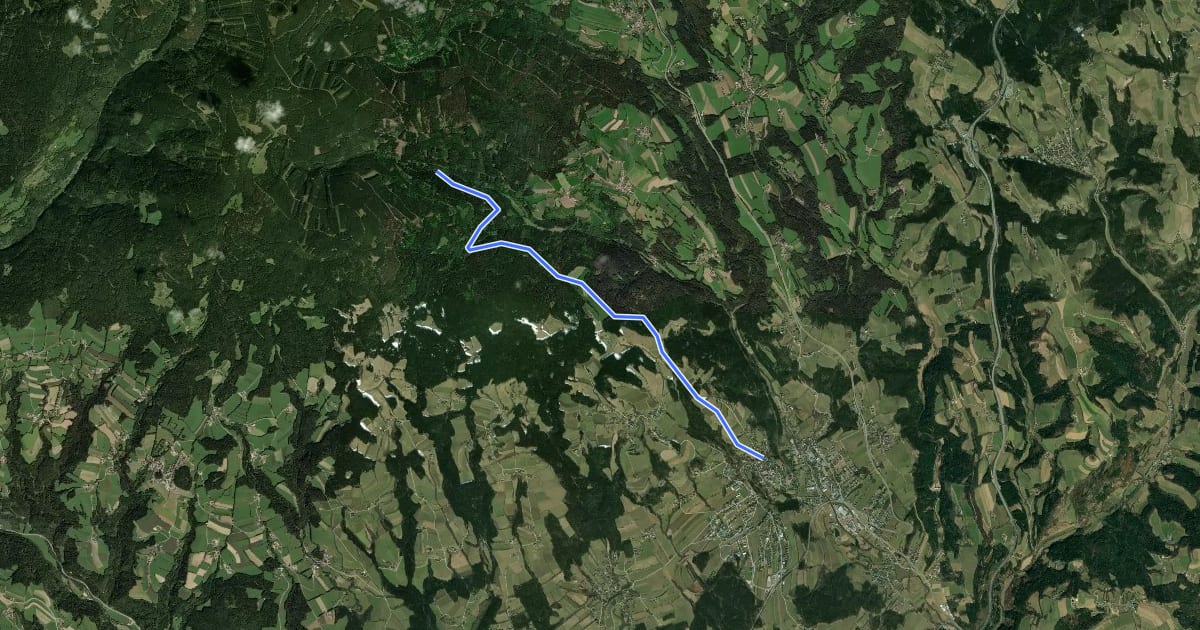 Маршрут Wanderweg 938 на спутниковом снимке