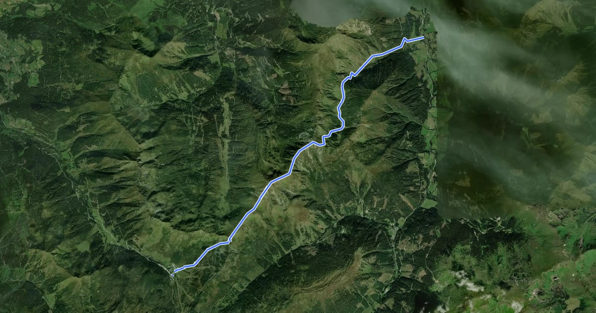 Маршрут Wanderweg 940 на спутниковом снимке