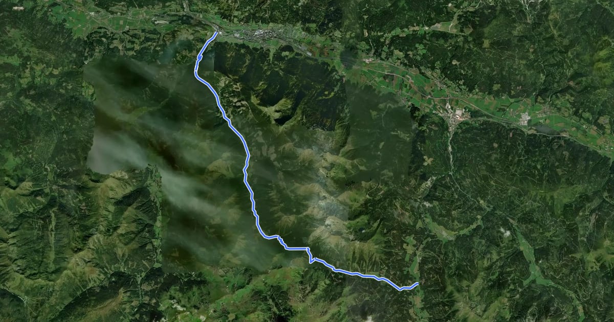 Маршрут Wanderweg 941 на спутниковом снимке