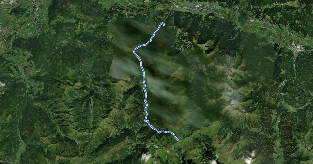 Маршрут Wanderweg 942 на спутниковом снимке