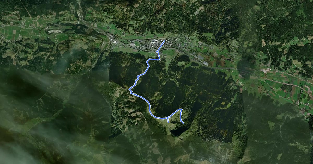 Маршрут Wanderweg 943 на спутниковом снимке