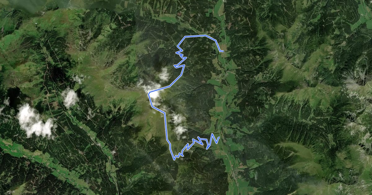 Маршрут Wanderweg 947 на спутниковом снимке