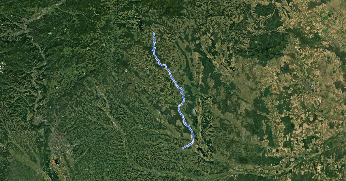 Маршрут Wanderweg 950 на спутниковом снимке