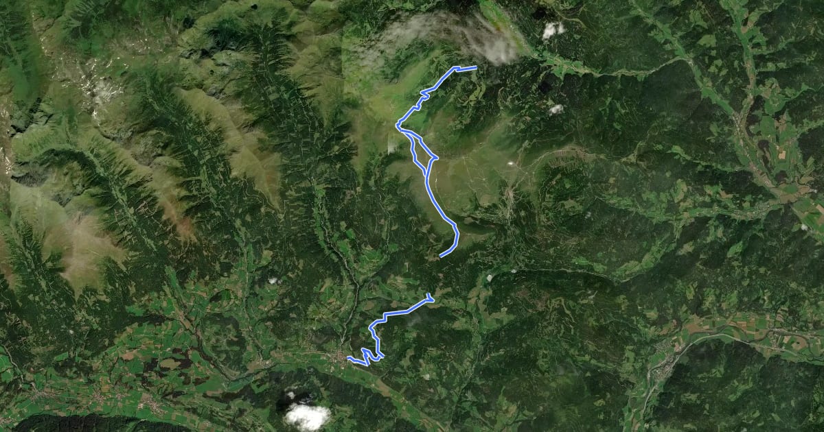 Маршрут Wanderweg 956 на спутниковом снимке