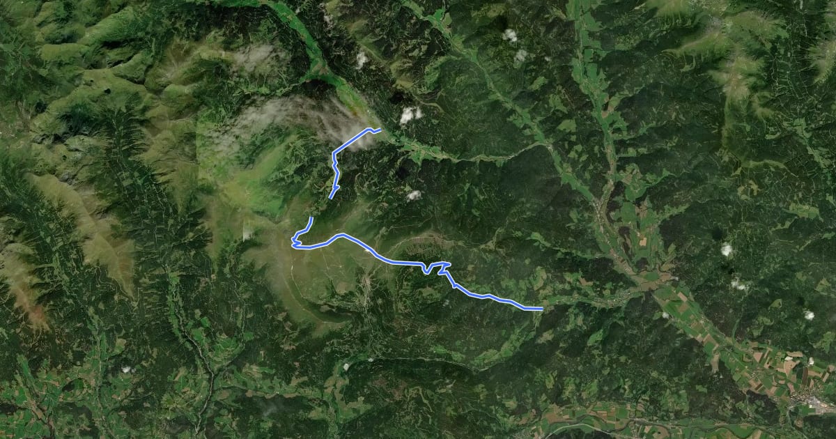 Маршрут Wanderweg 958 на спутниковом снимке