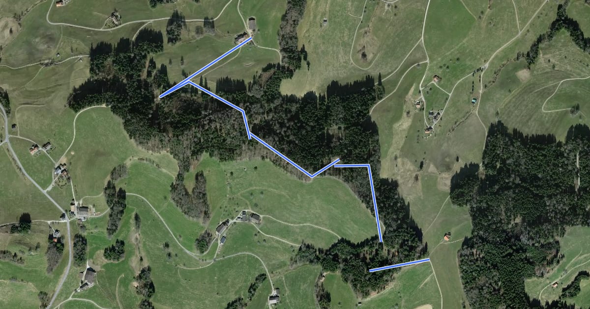 Маршрут Wanderweg на спутниковом снимке